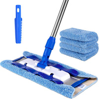 MR.SIGA Professional Microfiber Mop - 3 Reusable Refills & Dirt Removal Scrubber