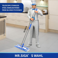 MR.SIGA Professional Microfiber Mop - 3 Reusable Refills & Dirt Removal Scrubber