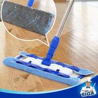 MR.SIGA Professional Microfiber Mop - 3 Reusable Refills & Dirt Removal Scrubber