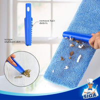 MR.SIGA Professional Microfiber Mop - 3 Reusable Refills & Dirt Removal Scrubber