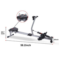 Rower Ergometer Fitness Machine 12 Levels of Adjustable Resistance and Digital Monitor