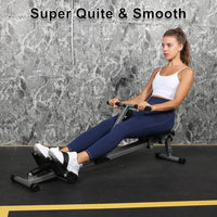 Rower Ergometer Fitness Machine 12 Levels of Adjustable Resistance and Digital Monitor