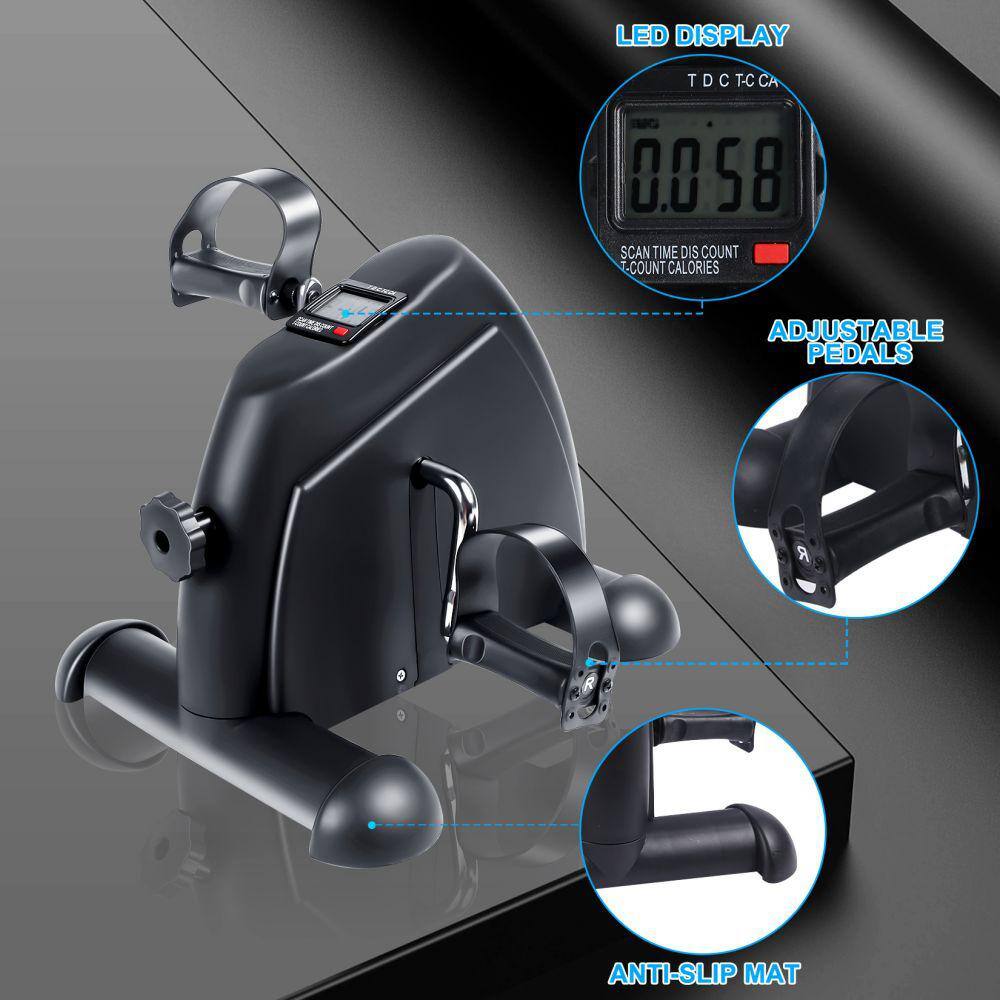 Portable Mini Exercise Pedal Bike with Digital Monitor & Adjustable Resistance