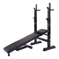 Bench Adjustable Folding and Multifunctional with Squat Rack, Black