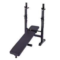 Bench Adjustable Folding and Multifunctional with Squat Rack, Black