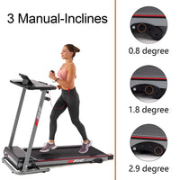 Foldable Electric Treadmill: Safety Key, LCD Display & Phone Holder 2.5 HP Black