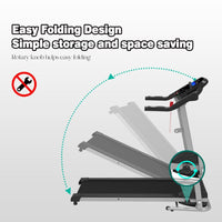 Folding Electric Treadmill with LCD Display and Phone Holder