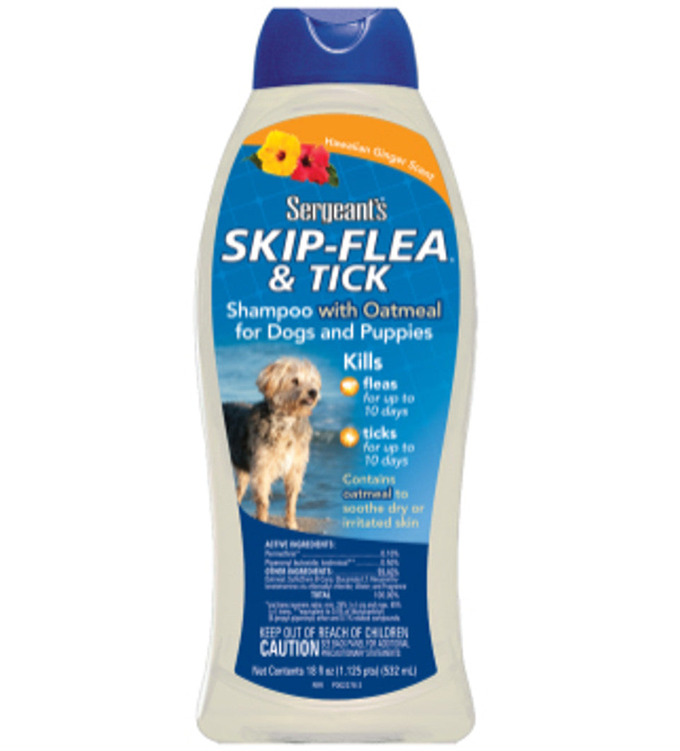 Sergent's Skip-Flea & Tick Shampoo with Oatmeal, Hawaiian Ginger For Dogs & Puppies