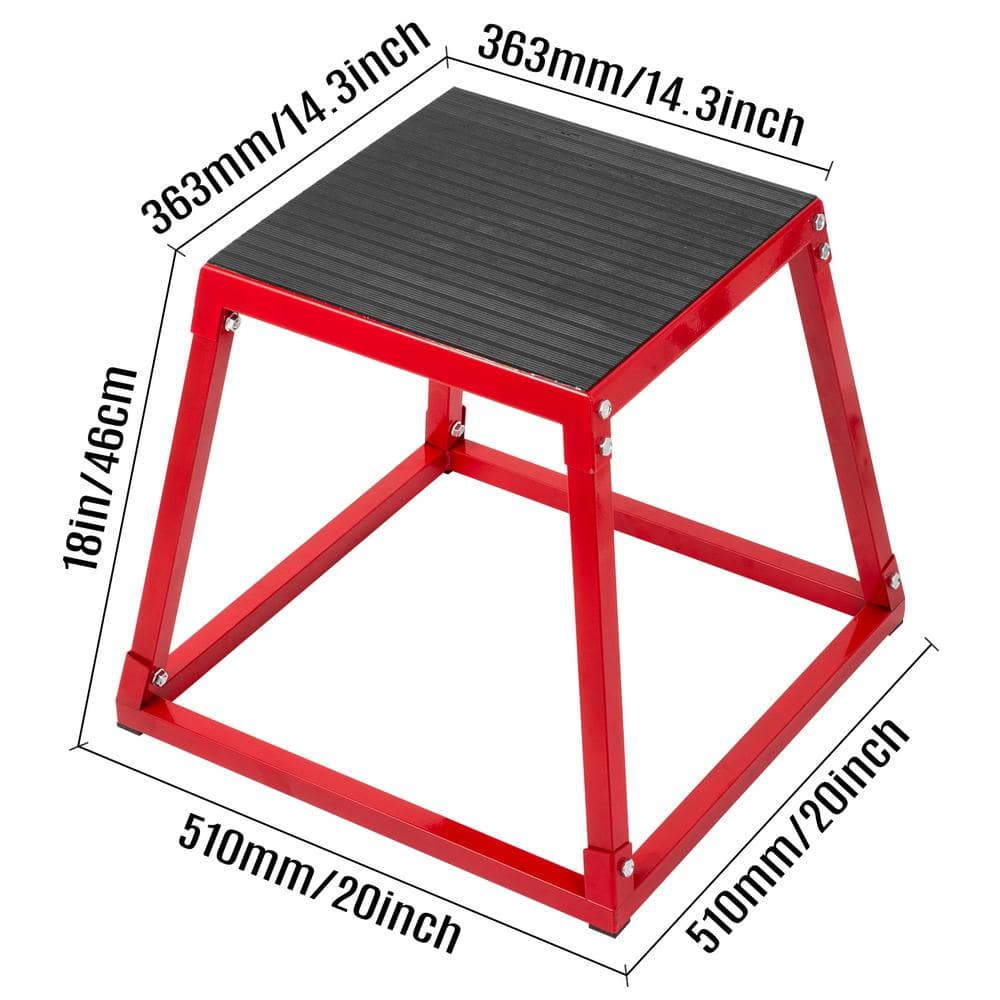 Plyometric Platform Box with Rubber Grip 18 in. Red