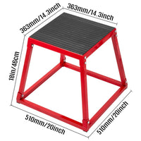 Plyometric Platform Box with Rubber Grip 18 in. Red