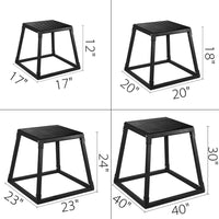 VEVOR Plyometric Box Set 1 Workout Step Platform 4 Pcs Black